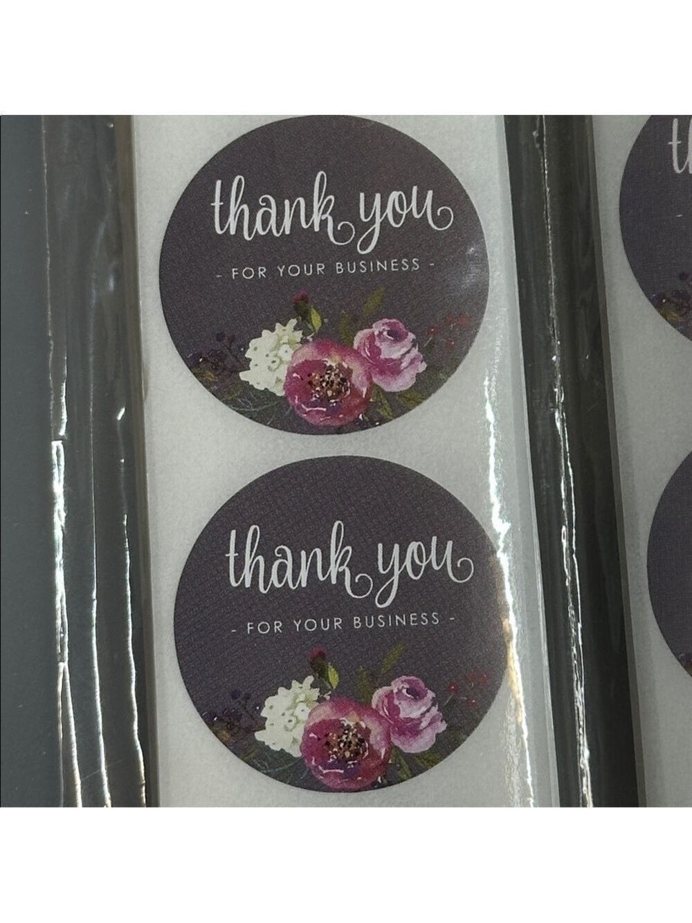 300 1 Inch Floral Thank You Stickers for Business - Picture 3 of 4